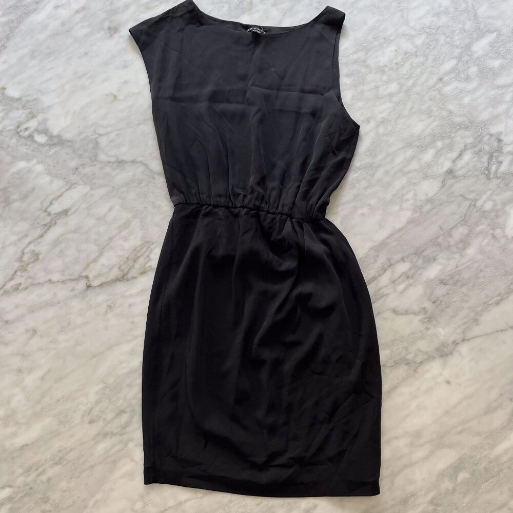 Theory Black Sleeveless Cinched-Waist Dress, Size 0